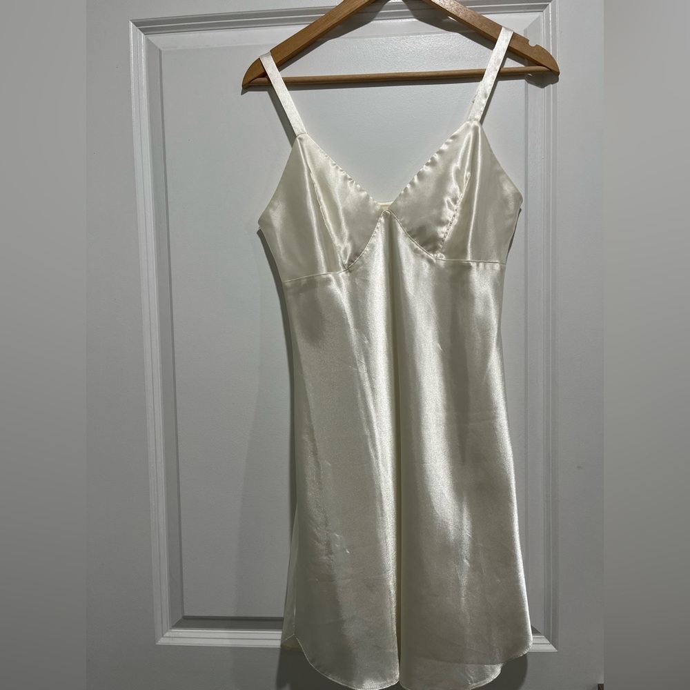 Cream/ Ivory Satin Chemise Slip Dress